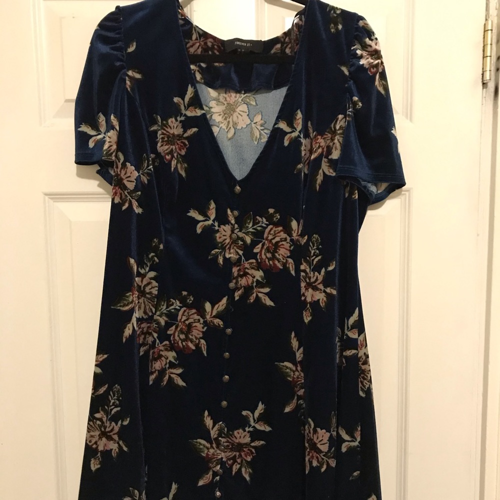 Blue suede dress